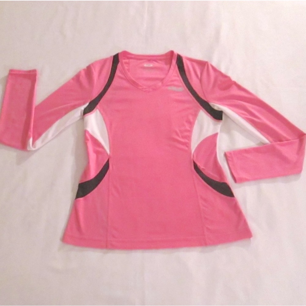 Cute Fila Bubble Gum pink colour rash guard long sleeve athletic shirt Sz Small